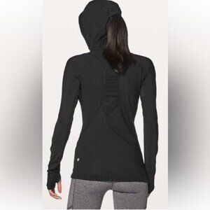 Lululemon Black Waterbound Hoodie Size 4 Ponytail Hood Activewear